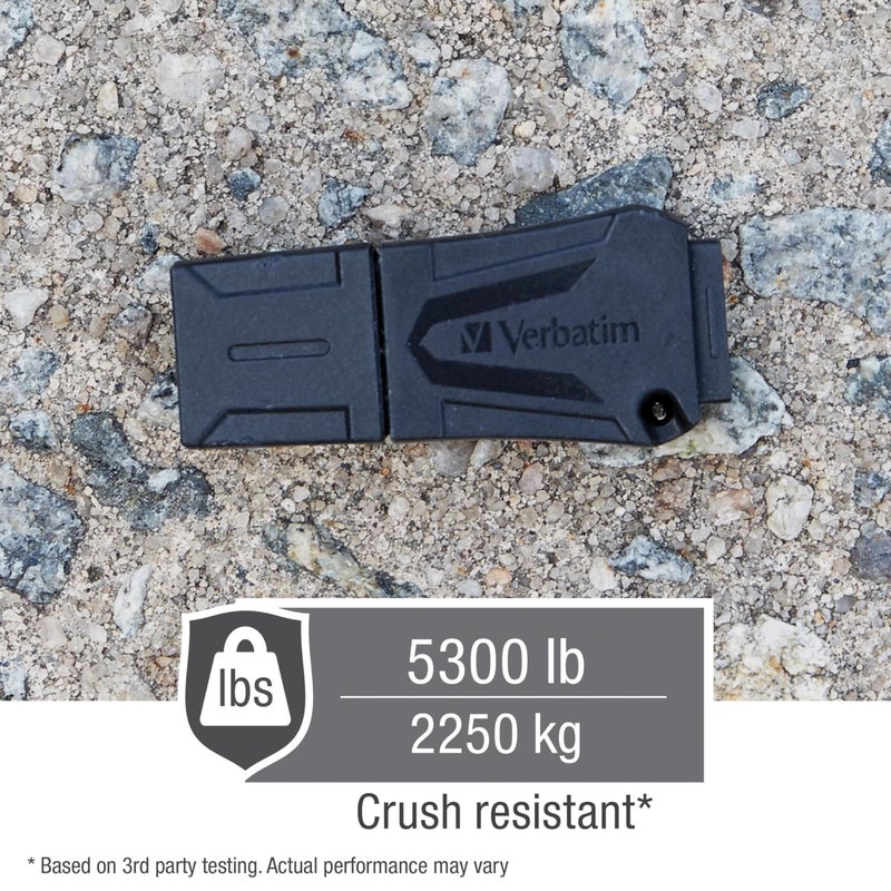 Verbatim 32GB ToughMAX USB 2.0 Flash Drive - Extremely Durable Thumb Drive - Black - Image 4